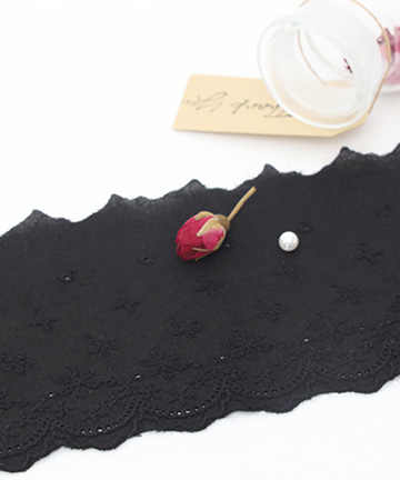 87-647 [90cm] 눈꽃송이 면자수레이스_블랙 29