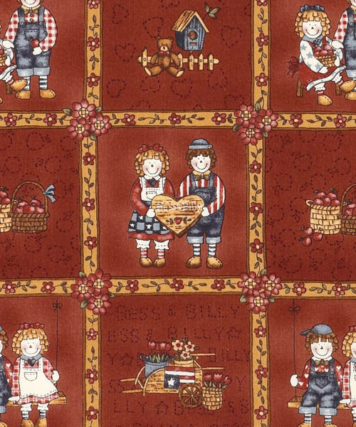 77-479 퀼트게이트 코튼 셔팅 베스 앤 빌리 스토리 북_레드