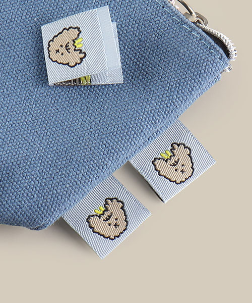 71-373 강아지 양면 직조라벨 끼움라벨_블루그레이