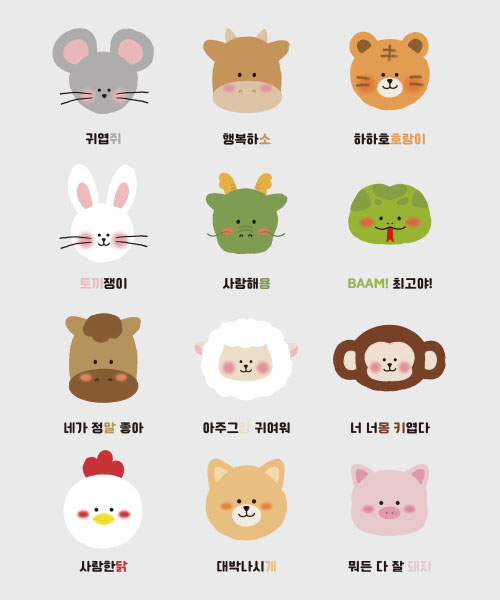 71-847 아이론 스티커_12간지