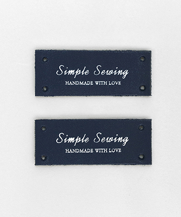 74-409 심플소잉 핸드메이드 가죽라벨_네이비&실버
