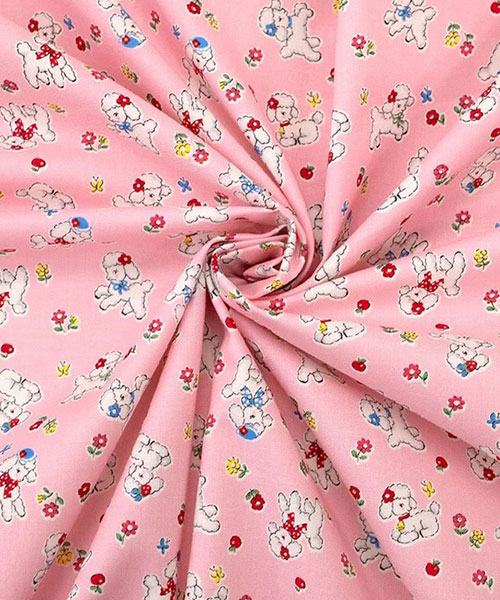 74-163 유와 코튼셔팅 마츠야마 아츠코 퍼피 플라워_핑크