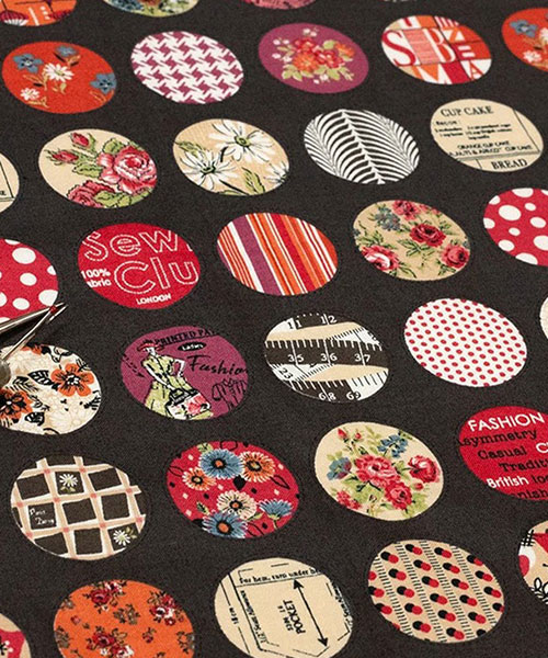 30-179 유와 코튼셔팅 스즈코코세키 써클 패치워크_다크 브라운