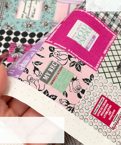 30-174 유와 코튼셔팅 스즈코코세키 레트로 패치워크 블록_핑크