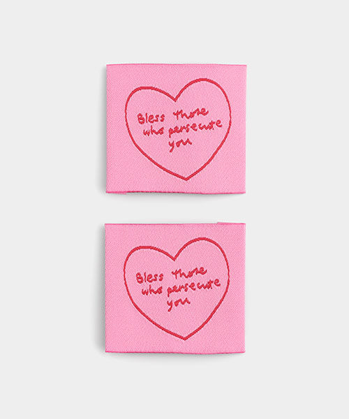 71-801 핑크 하트 레터링 라벨