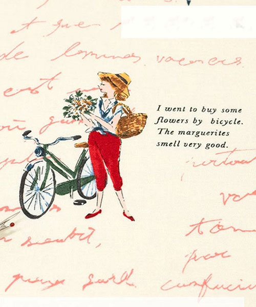 30-177 유와 코튼셔팅 스즈코코세키 파리 데이 스케치_크림X레드