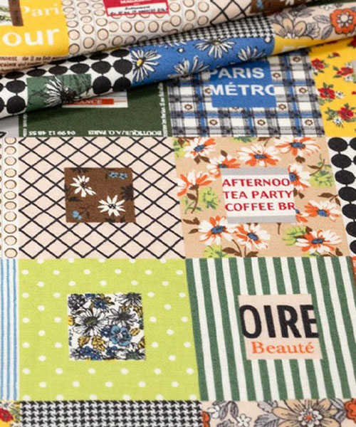 30-175 유와 코튼셔팅 스즈코코세키 레트로 패치워크 블록_멀티