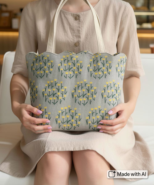 30-632 고바야시 코튼린넨 튤립필드_카키