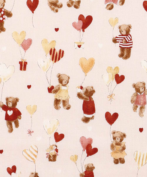 77-219 코스모 코튼 쉬팅 테디 러브레터_아이보리x레드