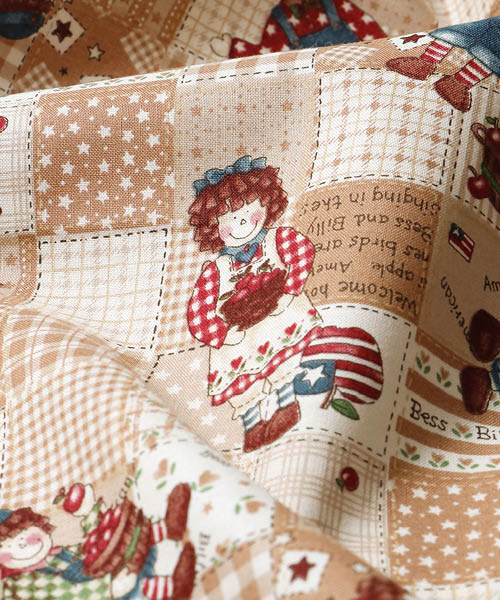 33-235 퀼트게이트 코튼 셔팅 베스 앤 빌리 컨트리 패치워크_베이지